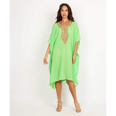 Lime Green Embroidery Kaftan