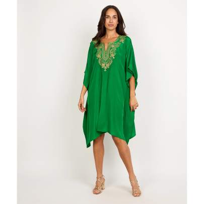 Mystic Green Embroidery Kaftan