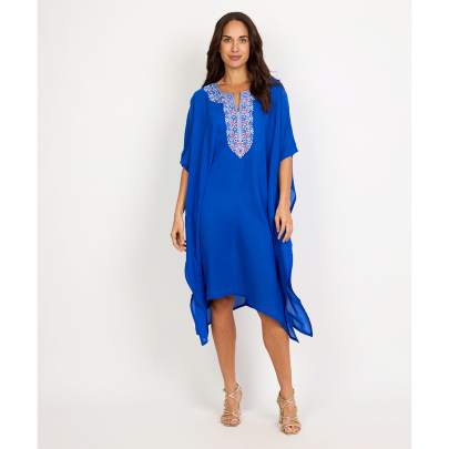 Royal Blue Embroidery Party Kaftan