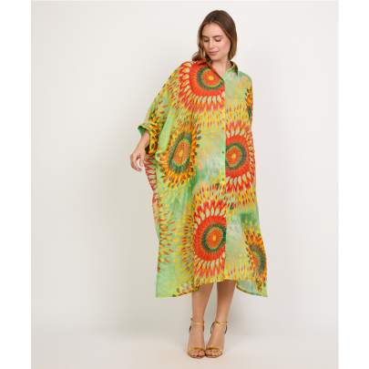 Sunburst printed Long beach kaftan