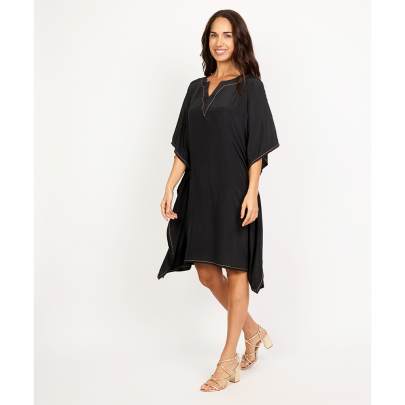 Thread Work Black Kaftan