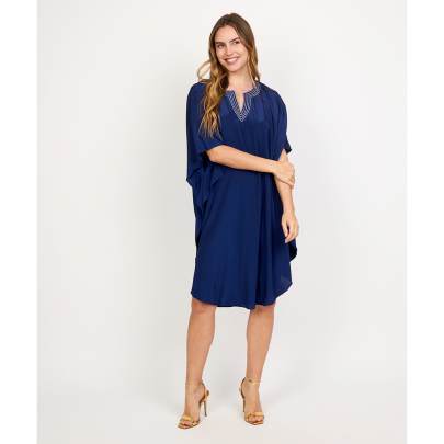 Thread Work Navy Kaftan