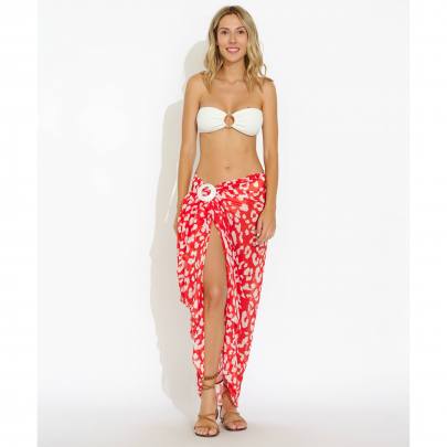 Animal Print Pareo with Buckle