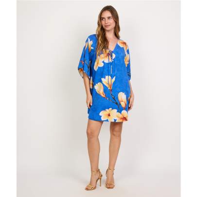 Blue Floral Beach Kaftan