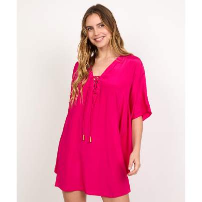Drawstring Neck Beach Cover up