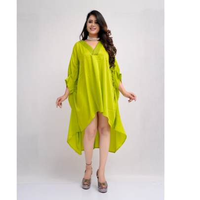 Green Up n Down Designer Kaftan