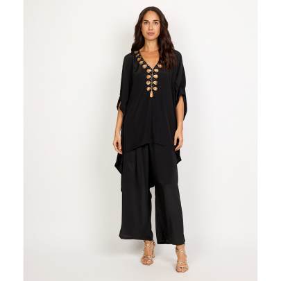 Hand work Neck Partywear Kaftan Pant Set