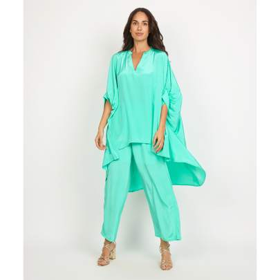 Aqua Bliss High Low Style Kaftan Pant Set