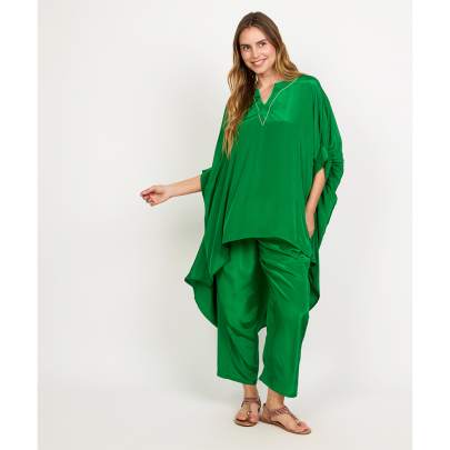 Emerald High Low Style Kaftan Pant Set