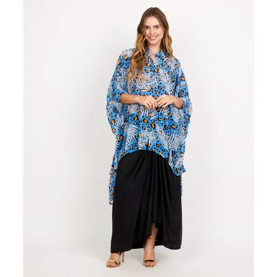 Leafy Print Kaftan Dhoti Skirt Set