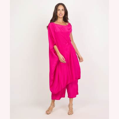 One Shoulder Kaftan Dress With Pant