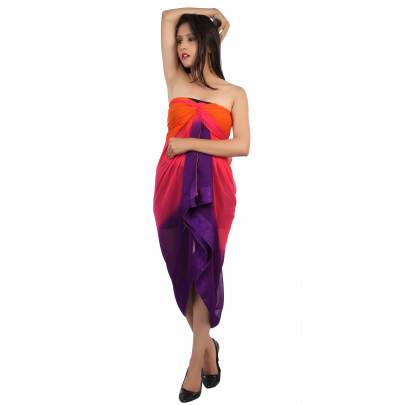 Orange & Violet Ombre Pareo with Buckle