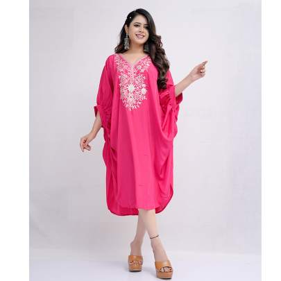Pink Floral Print Kaftan