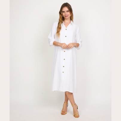 Rayon White Buttoned Kurta