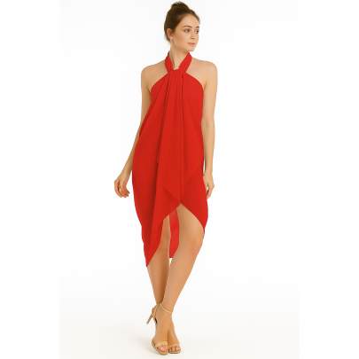 Red Beach Pareo with Buckle