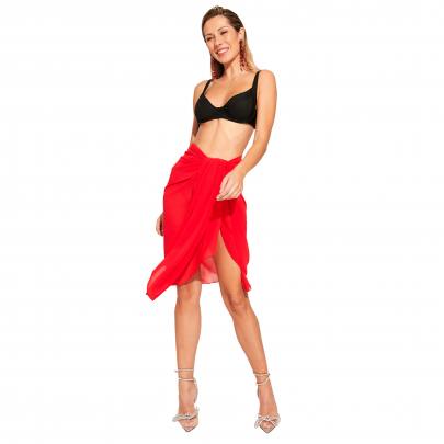 Red Beach Pareo with Buckle
