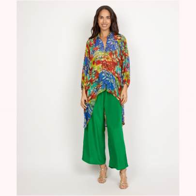 Tropical High Low Style Kaftan Pant Set
